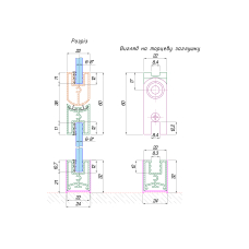 403К СP Петля-Планка скло-скло 6-8мм з підйомом, 2100мм