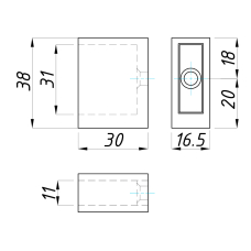 SF-318 Кріплення стіна-труба, Black Matt