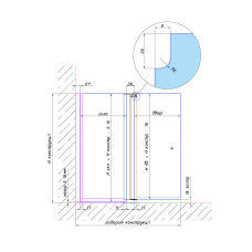 403К Black Петля-Планка скло-скло 6-8мм з підйомом, 2100мм