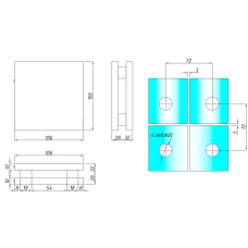 SF-122A Фіксатор для з'єднання 4-х панелей (106x106)