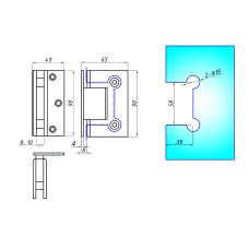 SF-305KH Петля стіна-скло 90град., PSS