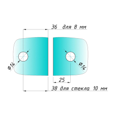SF-725 Кріплення скло-скло 90град., GOLD