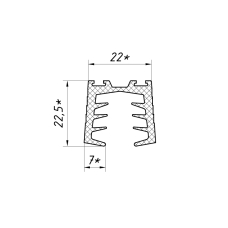 5075 АК Ущільнювач на поручень SF-6540 під скло 6+6 мм