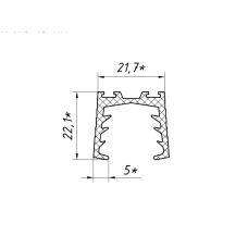 5075 АК Ущільнювач на поручень SF-6540 під скло 8+8 мм