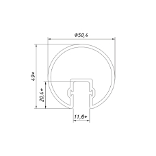 5148 Поручень для скла 10 мм анодований