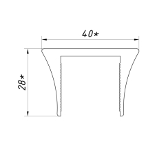 6832 Поручень для скла 6+6, 8+8, 10+10 мм алюмінієвий