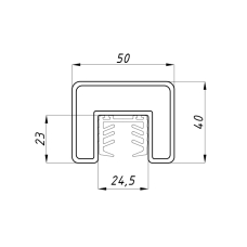 7271 Поручень для стекла 6+6, 8+8, 10+10 мм анодированный