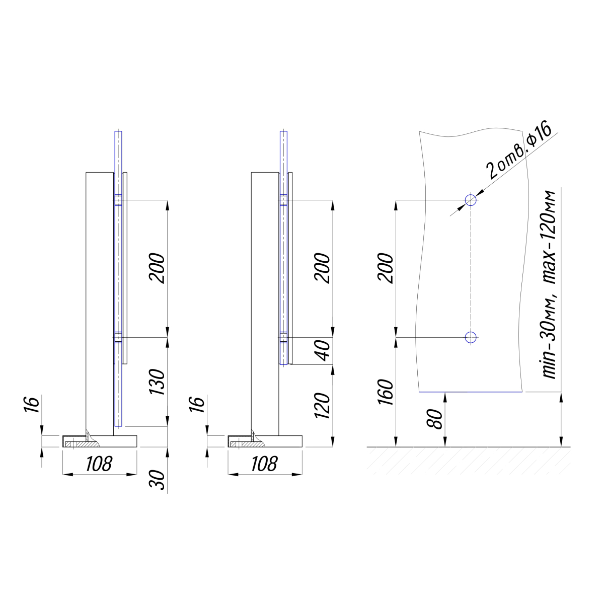 111V Стійка h-400 40*40*1,5. SUS304