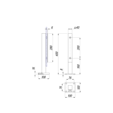 111V Стійка h-400 40*40*1,5. SUS304
