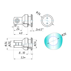 SF-1Z Склотримач точковий скло-штанга без зеньківки