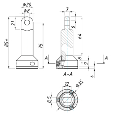 SF-4 Склотримач точковий стіна + штанга