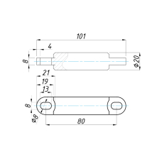 SF-6 Штанга м/о-80мм.,L-101мм.