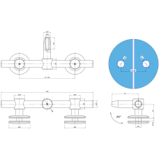 1300Е-R-SSS Подвійний тримач скло-ванта на козирок