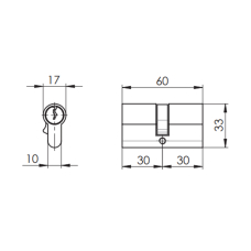 1671SW10 Циліндр ключ-ключ, 02