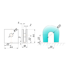 SF-721K Кріплення стіна-скло 90град., Black Matt