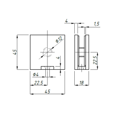 SF-721K Кріплення стіна-скло 90град., SSS 