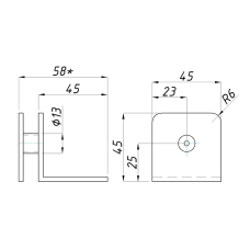 SF-722 Кріплення кутовий стіна-скло 90град., GOLD