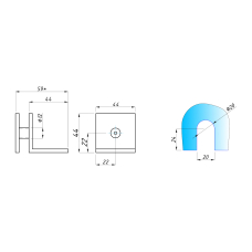 SF-722K Кріплення кутовий стіна-скло 90град., Black