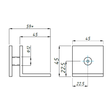 SF-722K Кріплення кутовий стіна-скло 90град., SSS