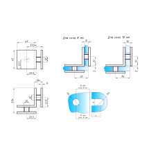 SF-725K Кріплення скло-скло 90град., PSS