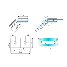 SF-726K Кріплення скло-скло 135 град., PSS