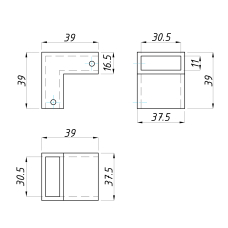 315 SC З'єднувач для труби 30*10 труба-труба, 90 градусів
