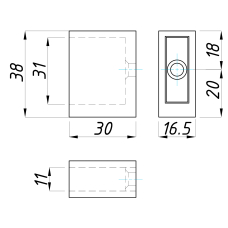 318 SC Крiплення стiна-труба для душової кабіни 