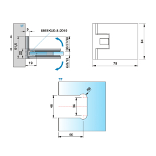 8130ZNPVD35 Петля стіна/скло з фіксацією 90 град