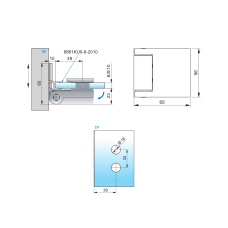 8152ZN5 Петля стіна/скло з фіксацією