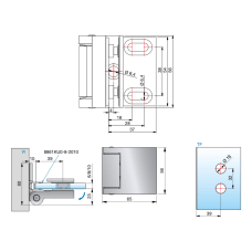 8152ZNPVD35 Петля стена/стекло с фиксацией 90 град (без разрыва уп.)