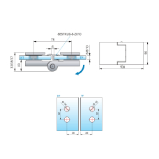 8162ZN5 Петля скло/скло 180 град. з фіксацією