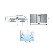8162ZPVD35 Петля скло/скло з фіксацією 180 град (без розриву ущ.)