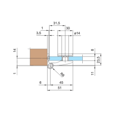 8400 Петля стіна-скло без фіксації, 14