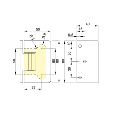 8501 Петля стіна-скло з фіксацією, 14 
