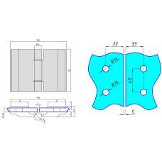 560-N Петля скло-скло BLACK