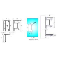 SF-305K Петля зі зміщенням стіна-скло 90град., SSS