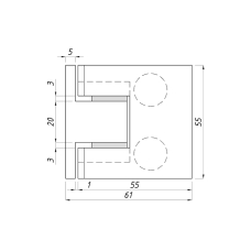 SF-8500L-29 Петля стіна-скло 180град без фіксації, SC