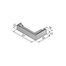 8592KU7-L Кріпленя скло-поріг 90 грд. лівий