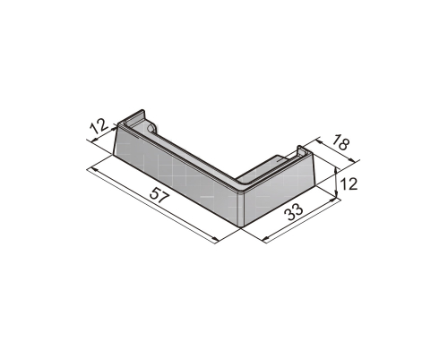 8592KU7-L Кріпленя скло-поріг 90 грд. лівий