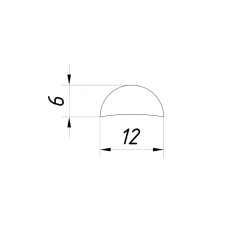 46 Black Ущільнювач-поріг 6*12, L=2 м
