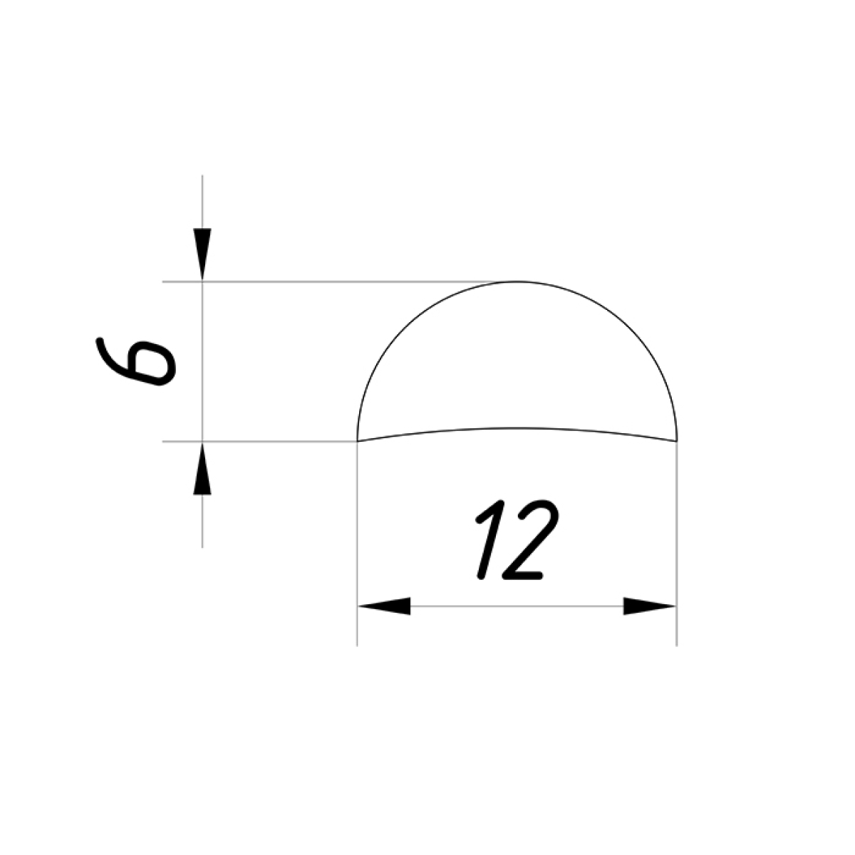 SF-46 Уплотнитель-порог  6*12мм