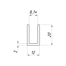12*20 Профіль алюмінієвий Black