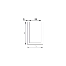 8841E6EV5-2500 Профіль 13*20 під 8мм 2,5м.п.