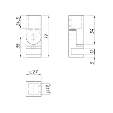 11-19К BLACK З"єднувач скло-труба регулюємий