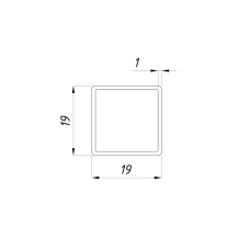 19*19 ТРУБА SUS 304 BLACK