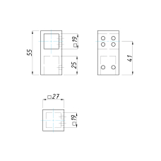 902К BLACK Конектор потрійний