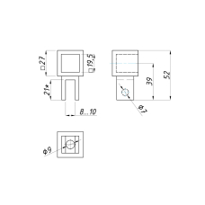 914 AK BLACK Конектор скло/труба