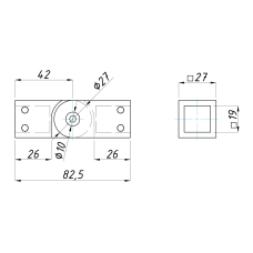 915К BLACK Конектор труба/труба поворотний
