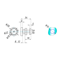 231 SC Крiплення скло-труба для душу