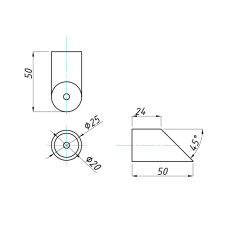 SF-912А З'єднувач стіна-труба під 45 град., CP